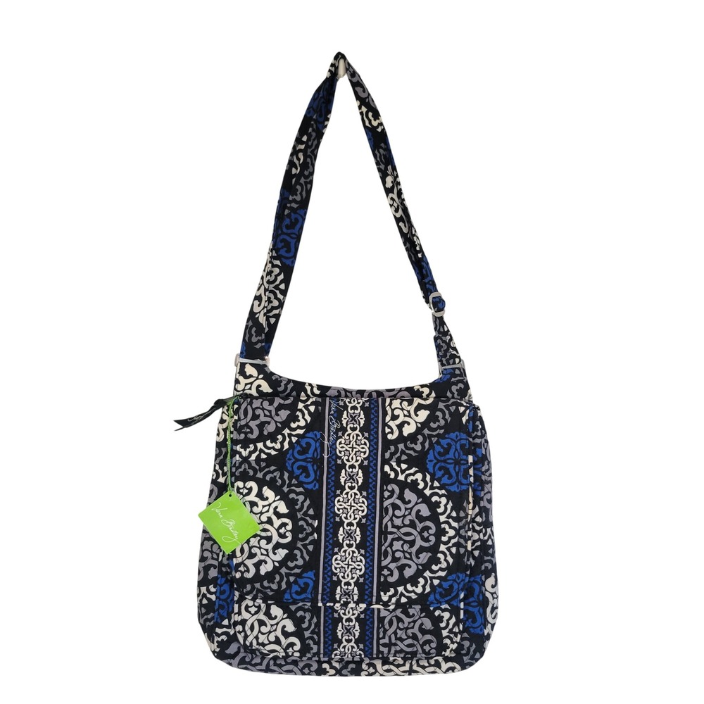 NEW Vera Bradley Mailbag Canterberry Cobalt Purse‎ Bag Blue Black Crossbody
